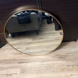 LikeNEW NeuType Circular Round Mirror Gold Metal Frame 30" Modern Wall Mirror Large Vanity Hanging Decorative Mirrors for Bathroom Bedroom Living Room