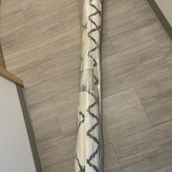5’x7’ Kenya Fleece Geometric Design Tufted Area Rug Cream New
