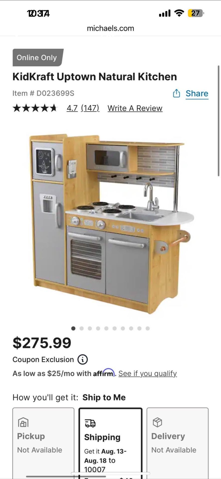 Kidcraft Uptown Natural Kitchen