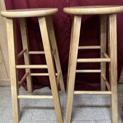 Wood Counter/Bar stools (set Of 2)