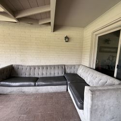L-Shaped Grey Sectional Couch 