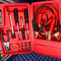 Roadside Assistance Emergency Tool Kit For Car, Jumper Cables For Auto 