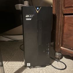 Acer Aspire PC and two 27 Inch Monitors