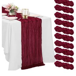 10 Burgundy cheese Cloth Table Runner 