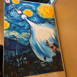 🌌 Dragon Ball Z x Starry Night Poster – Goku Spirit Bomb – $10