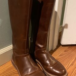 Zara Brown Leather Boots For Girl