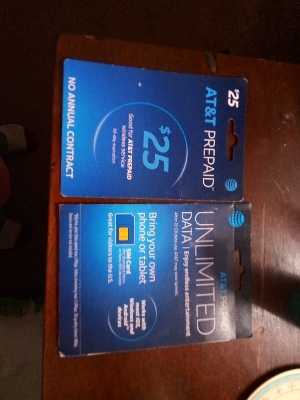 At&t prepaid sim car and $25 prepaid card