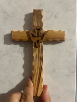Holy  spirit.   5x8.     Olive wood cross.   Jerusalem