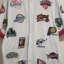 NBA USG Throwback Warm Up Shooting Shirt All NBA East West Patches Mens Size XL