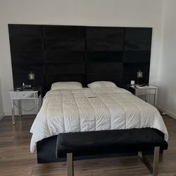 California king bed - velvet