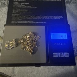 2.2 Cuban Link 10k Gold 20 Inches With Pendant Real Diamond 