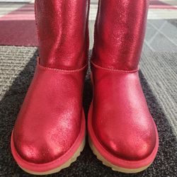 Metallic Red Ugg Boots. Big Kid Size 5 Women's Size 7