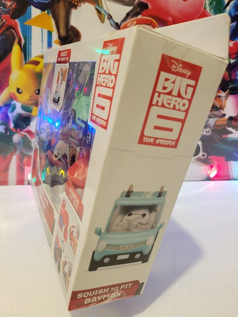 New Big Hero 6 Disney Squish To Fit Baymax w Wasabi s Green Car
