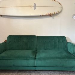 Velvet Green Couch Good Condition MUST GO OBO