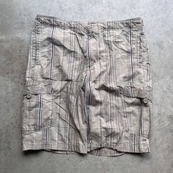 Vintage Y2K Nike Plaid Beige Cargo Shorts