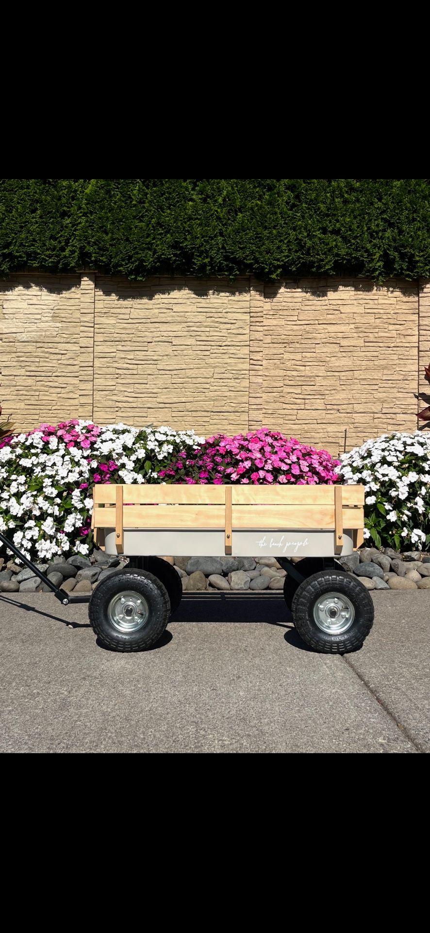 “The Beach People” Utility Wagon — Wood Sides, All-Terrain Tires