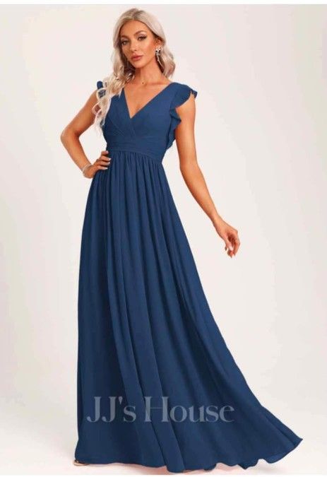 JJ House bridesmaid dress model #79262 size UK 12. Navy blue.