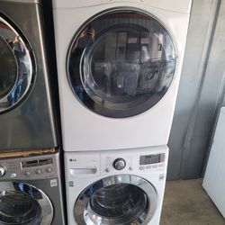 LG Front Load Washer And Stackable Gas Dryer Set 
