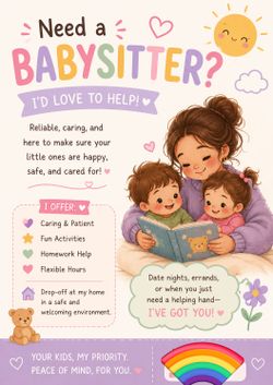 Babysitting available