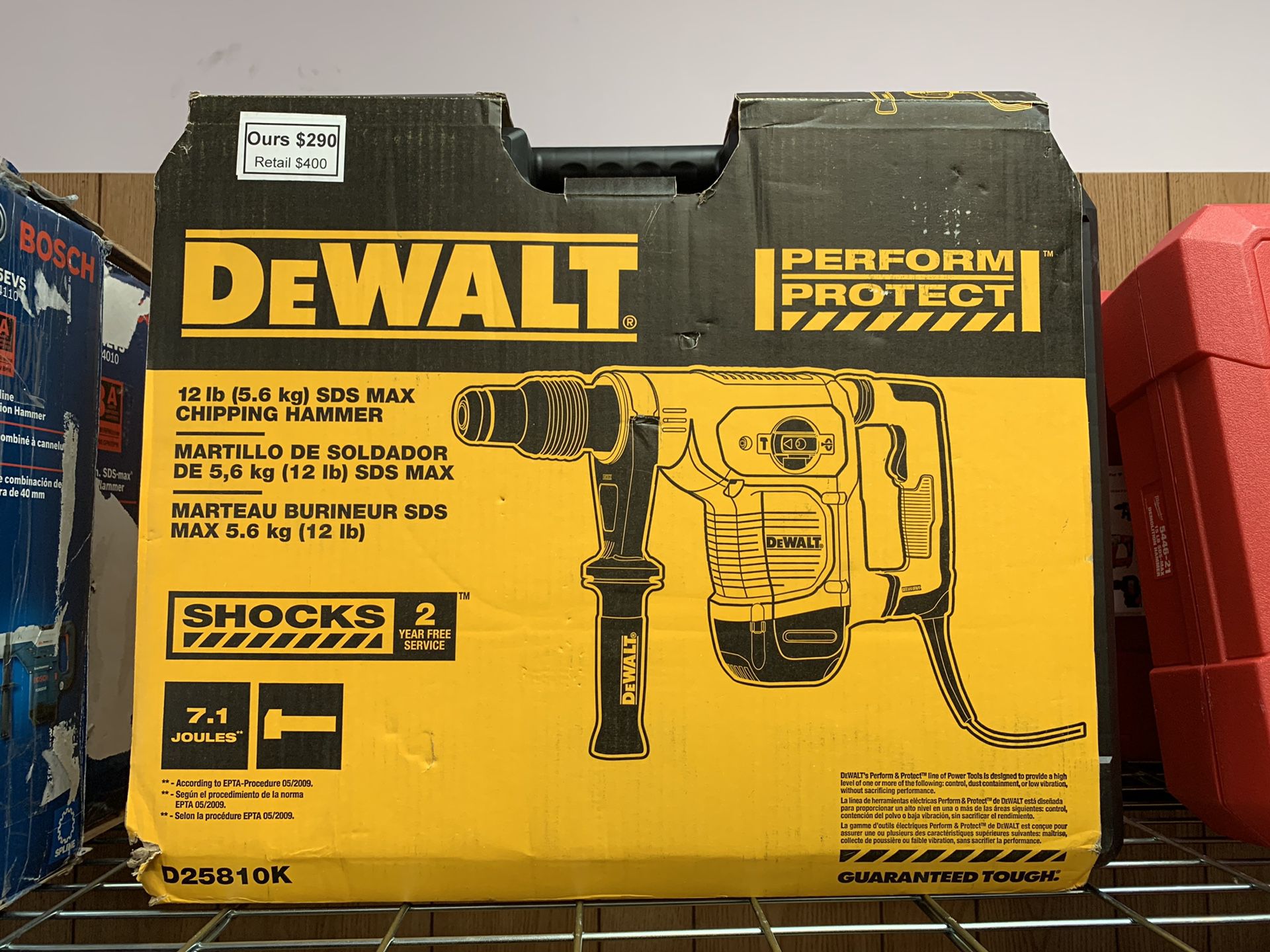 New Dewalt 12lb SDS Max Chipping Hammer. D25810K