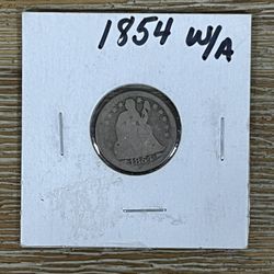1854 Seated Liberty Silver Arrow Coin 