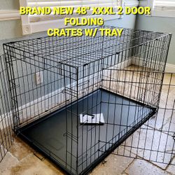 NEW IN BOX XXL'XXXL Dog Crate 2 Door Folding Animal Cage & Tray Up To 125lbs Pet Kennel Jaula De Mascota NEW PET PACKAGES AVAILABLE 