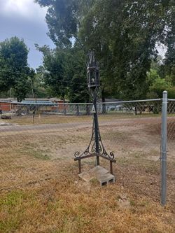 Ornate Wrought Iron Outdoor Lantern Post