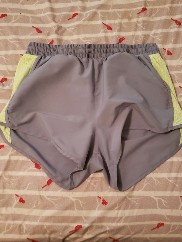 Gray And Yellow Shorts