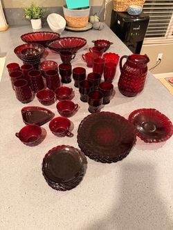 Vintage Anchor Hawking Royal Ruby glassware