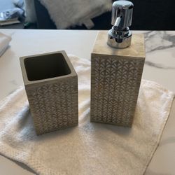 Hand Soap Pump And Toothbrush Holder