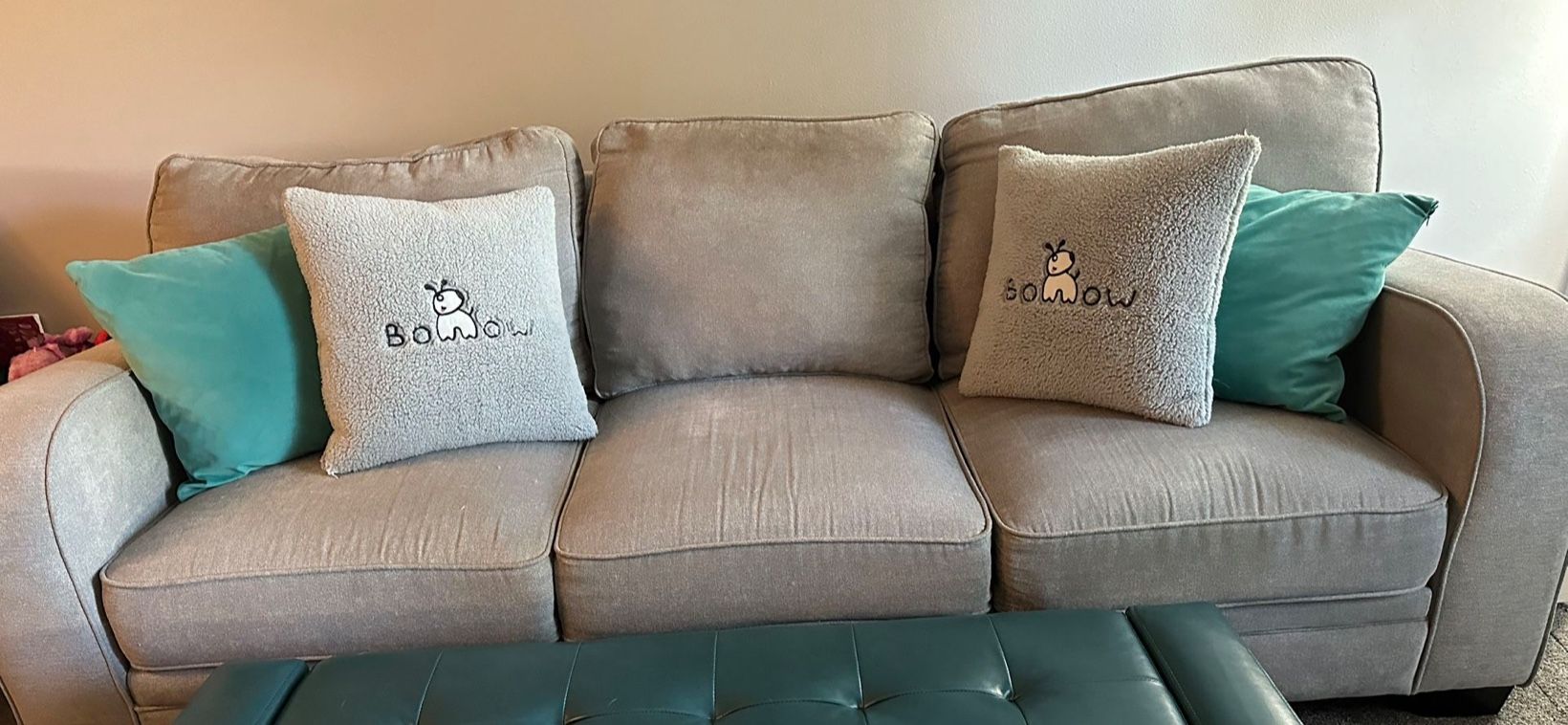 Ashley Furniture 3 - 4 Seater Sofa Grey - Just Meticulously Ulphostery Cleaned Twice. 88” Long