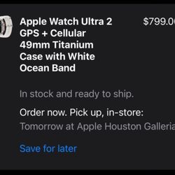 Apple Watch Ultra 2 GPS + Cellular 49mm Titanium Case with White Ocean Band