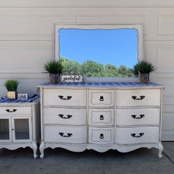 Bedroom Set, French Provincial, Nightstand,Mirror,Farmhouse