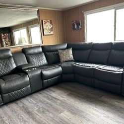 Juego De Sala De Piel/ Living Room Set Leather 