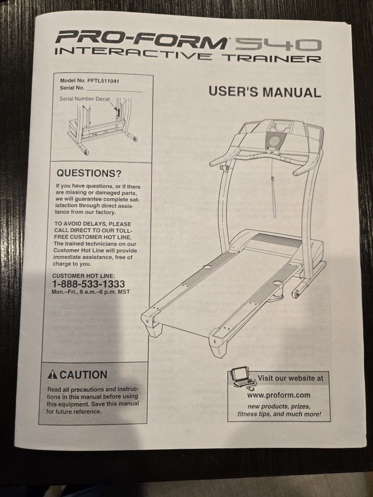 Pro-Form 540 Interactive Trainer Treadmill