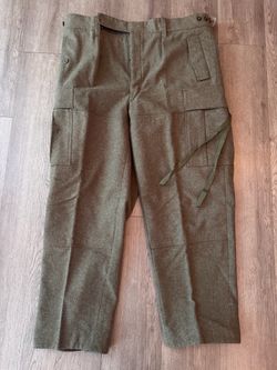 Vintage 1965 German Military Wool Cargo Pants – Men’s 42