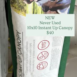 10x10 Instant Up Canopy - Never used 