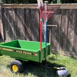 John Deere 10 Riding Mower Tow Behind Cart Trailer RESTORED 