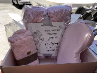 Pink Bath Robe and Relaxation Gift Box