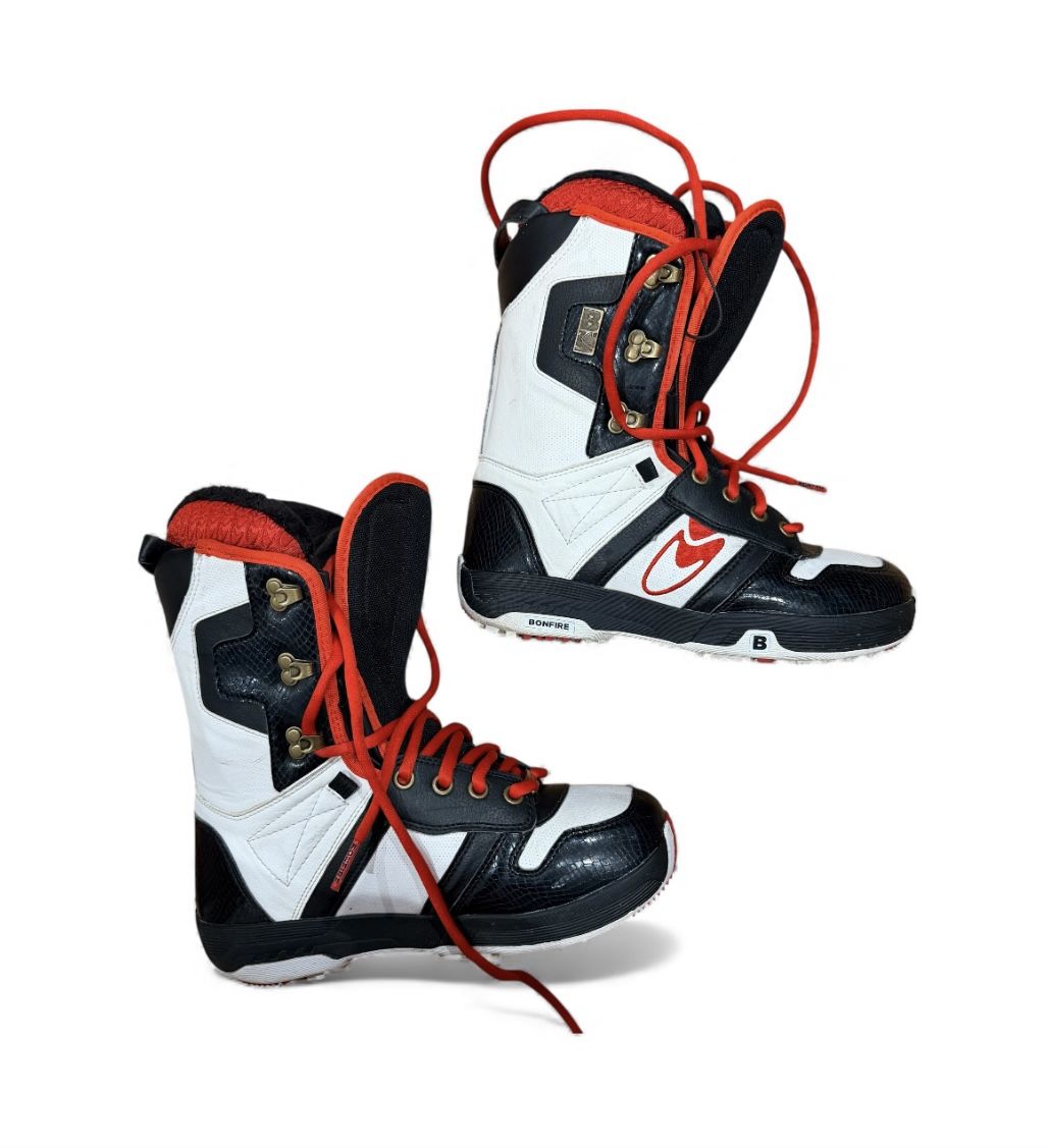 Bonfire Blaze Size 7 Mens Snowboard Boots Black White Bright Red B-1 blaze
