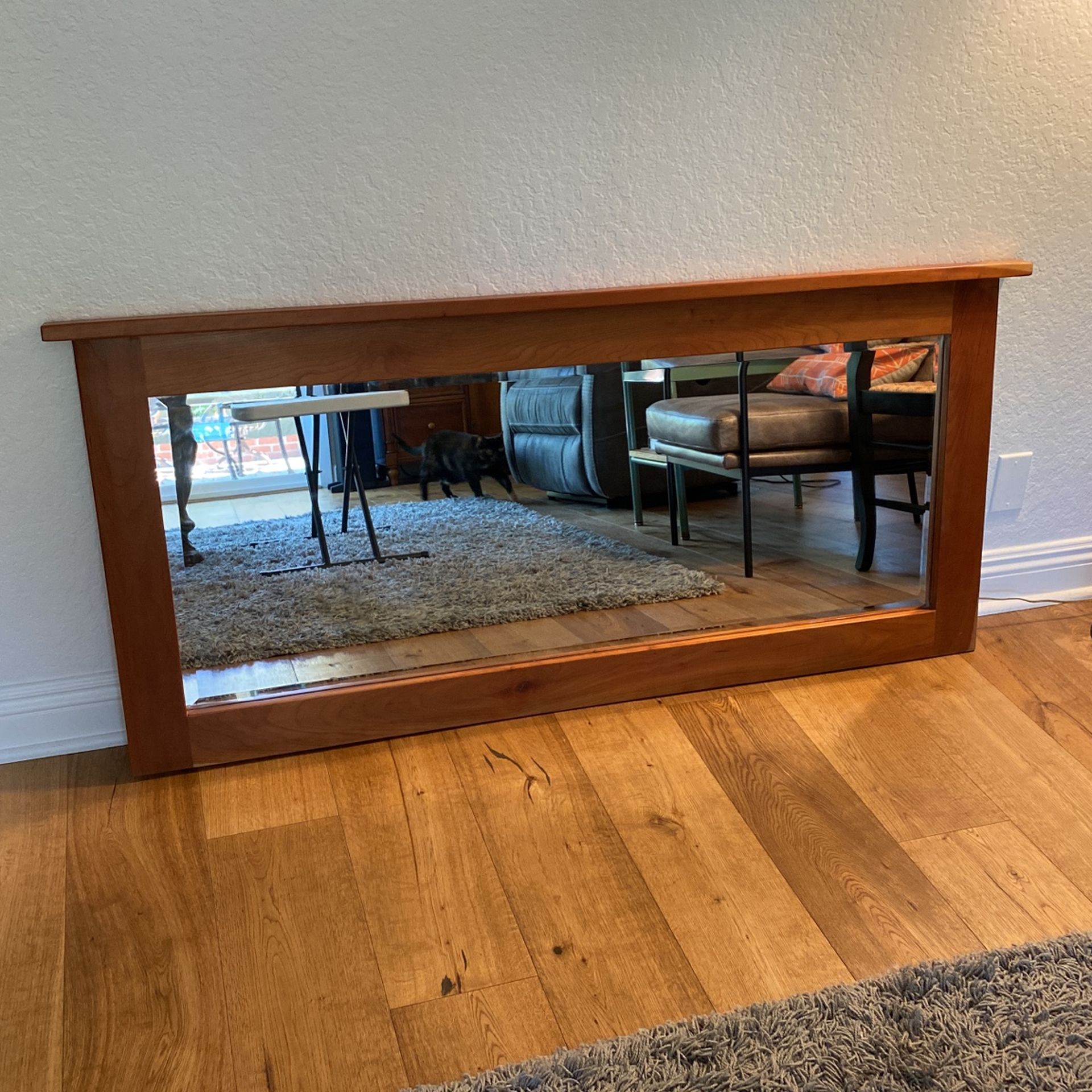 Cherry Wood Beveled Mirror Hand Made USA Craftsman Style