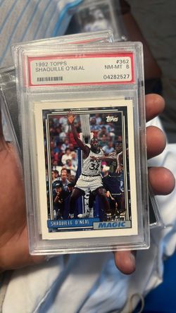 Shaquille O'Neal 1992-93 Topps #362 Rookie RC PSA 8 NM-MT ~Orlando Magic