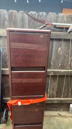 Pair of wood file cabinets
