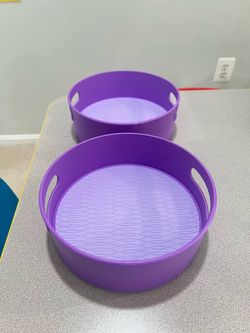 Set of two Lazy Susan storage bins