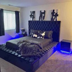 nightstands with LED lights - in white or black