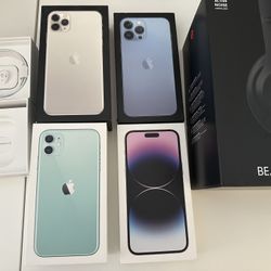 Empty iPhone Boxes And Empty Studio Beats Box And Apple EarPods Box Empty