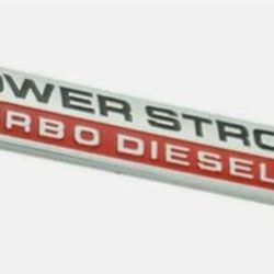 Power Stroke Turbo Diesel V8 Super Duty Door Fender Nameplate Emblem Chrome