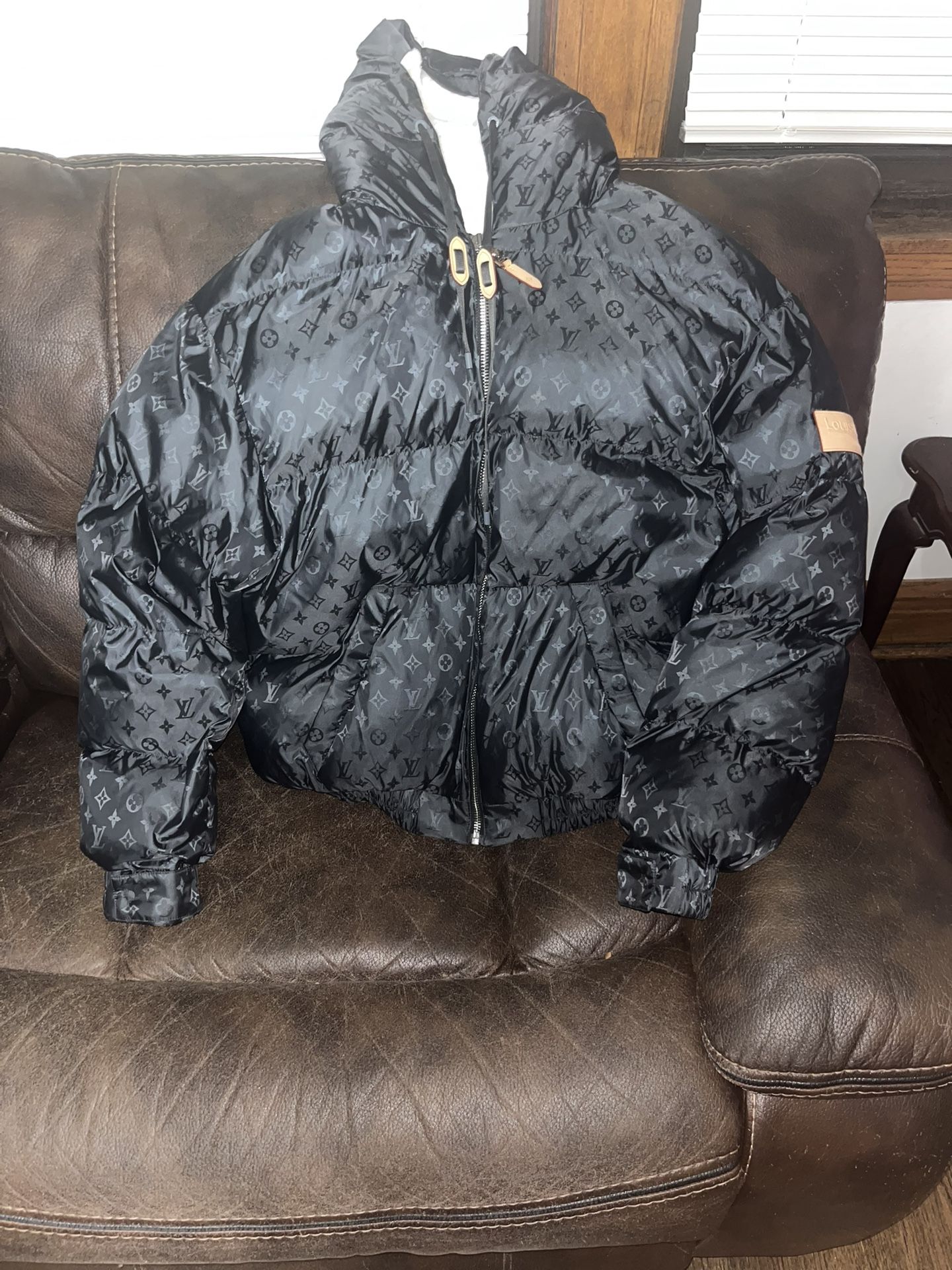 Louis Vuitton Monogram Down Jacket Navy Blue Size 50