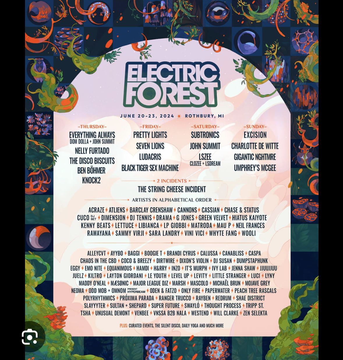 Electric Forest GA Wristband & Car Pass