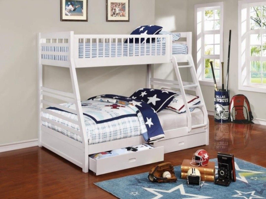 Ashton Twin Over Full 2-Drawer Bunk Bed White
$629